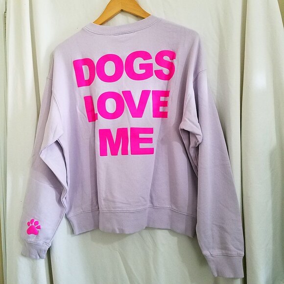 Wildfox Dogs Love Me Sweatshirt – Violet/Pink – Size M – NWT - Picture 4 of 14
